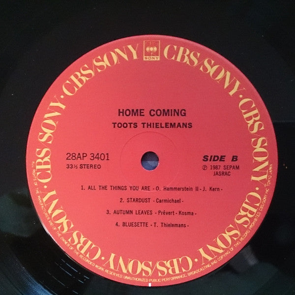 Toots Thielemans - Home Coming (Vinyl, LP, Album) Very Good Plus (VG+) / Very Good Plus (VG+)