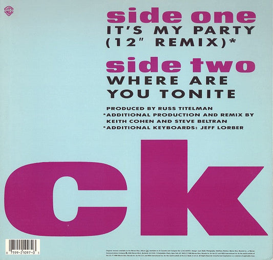 Chaka Khan - It's My Party (Vinyl, 12", 33 ⅓ RPM, Maxi-Single) Good Plus (G+) / Very Good (VG)
