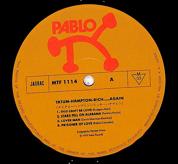 Art Tatum - . . . Again! - The Tatum Group Masterpieces (Vinyl, LP, Album, Mono) Very Good Plus (VG+) / Very Good Plus (VG+)