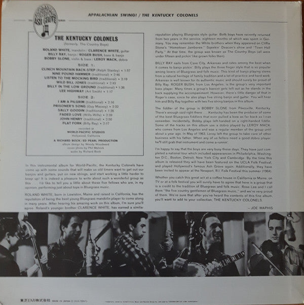 The Kentucky Colonels - Appalachian Swing! (Vinyl, LP, Reissue, Stereo) Very Good (VG) / Good Plus (G+)