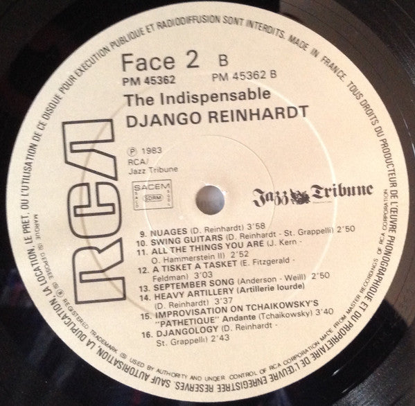 Django Reinhardt - The Indispensable Django Reinhardt (1949-1950) (2xVinyl, LP, Compilation) Near Mint (NM or M-) / Very Good Plus (VG+)