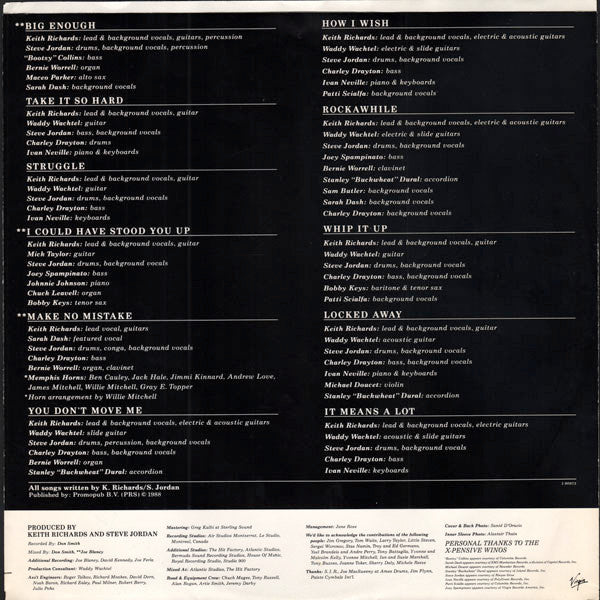 Keith Richards - Talk Is Cheap (Vinyl, LP, Album) Very Good (VG) / Very Good Plus (VG+)