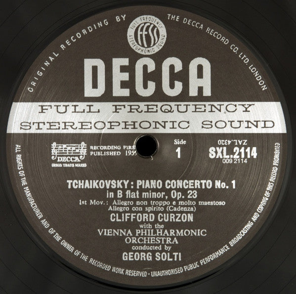 Pyotr Ilyich Tchaikovsky - Piano Concerto No. 1 (Vinyl, LP, Reissue, Remastered, Stereo) Very Good Plus (VG+) / Good Plus (G+)