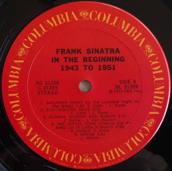 Frank Sinatra - In The Beginning 1943 To 1951 (2xVinyl, LP, Compilation) Very Good Plus (VG+) / Very Good (VG)