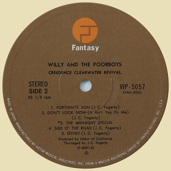 Creedence Clearwater Revival - Willy And The Poor Boys (Vinyl, LP, Album, Reissue) Very Good Plus (VG+) / Very Good (VG)