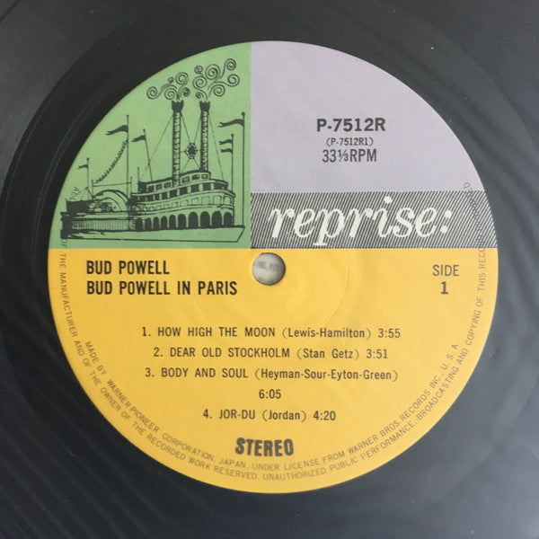 Bud Powell - Bud Powell In Paris (Vinyl, LP, Album, Reissue, Stereo) Very Good Plus (VG+) / Very Good (VG)