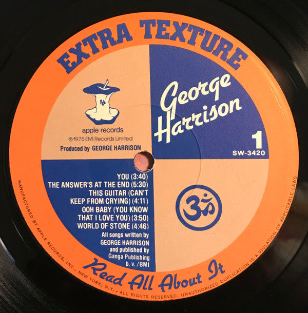 George Harrison - Extra Texture (Read All About It) (Vinyl, LP, Album, Stereo) Very Good (VG) / Very Good Plus (VG+)