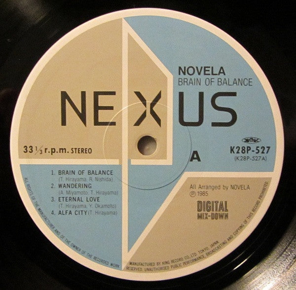 Novela - Brain Of Balance (Vinyl, LP, Album) Near Mint (NM or M-) / Very Good (VG)