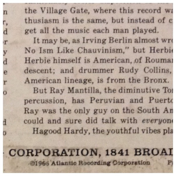 Herbie Mann - Herbie Mann At The Village Gate (Vinyl, LP, Album, Reissue, Stereo) Very Good (VG) / Very Good Plus (VG+)