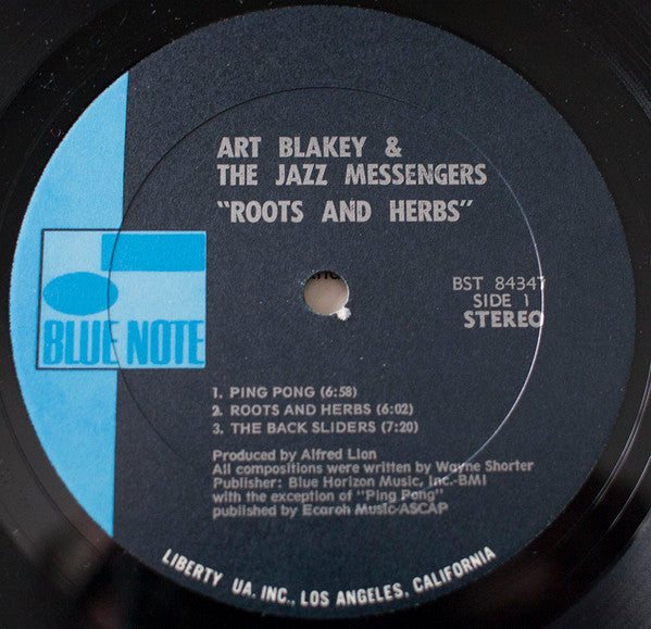 Art Blakey & The Jazz Messengers - Roots & Herbs (Vinyl, LP, Album) Very Good Plus (VG+) / Very Good Plus (VG+)