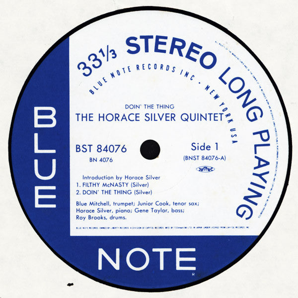 The Horace Silver Quintet - Doin' The Thing - At The Village Gate (Vinyl, LP, Album, Stereo, Reissue, Limited Edition) Near Mint (NM or M-) / Near Mint (NM or M-)