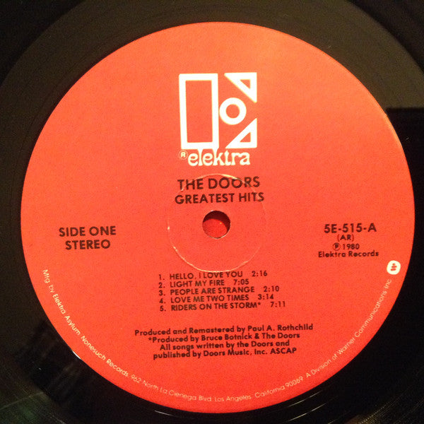 The Doors - Greatest Hits (Vinyl, LP, Compilation) Good Plus (G+) / Very Good (VG)
