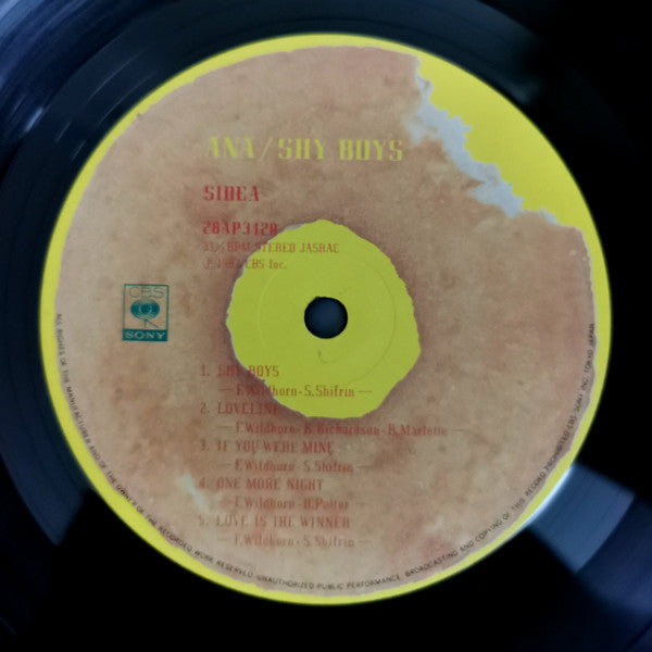 Ana - Shy Boys (Vinyl, LP, Album) Very Good (VG) / Very Good (VG)