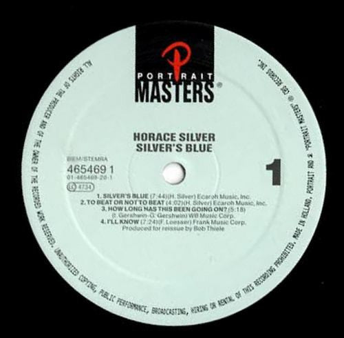 Horace Silver - Silver's Blue (Vinyl, LP, Album) Very Good Plus (VG+) / Very Good (VG)