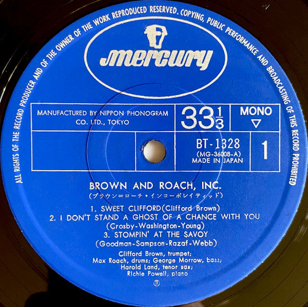 Clifford Brown And Max Roach - Brown And Roach Incorporated (Vinyl,...