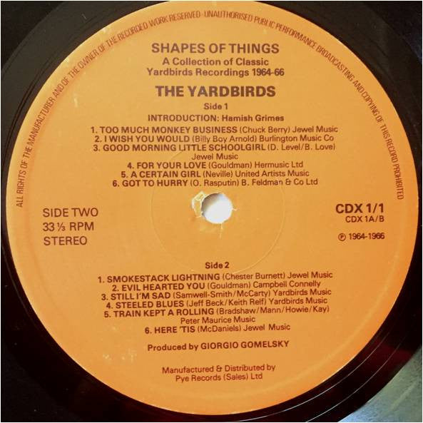 The Yardbirds - Shapes Of Things (2xVinyl, LP, Compilation) Very Good (VG) / Very Good (VG)