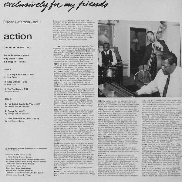 Oscar Peterson - Action (Vinyl, LP, Album, Reissue, Stereo) Very Good Plus (VG+) / Very Good Plus (VG+)