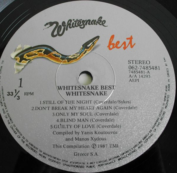 Whitesnake - Best (Vinyl, LP, Compilation) Near Mint (NM or M-) / Very Good Plus (VG+)