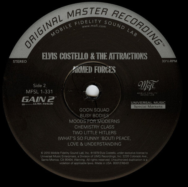 Elvis Costello & The Attractions - Armed Forces (Vinyl, LP, Album, Limited Edition, Numbered, Reissue, Remastered) Very Good Plus (VG+) / Near Mint (NM or M-)
