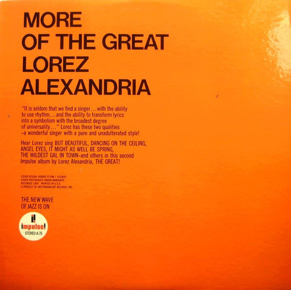 Lorez Alexandria - More Of The Great Lorez Alexandria (Vinyl, LP, Album, Stereo) Good Plus (G+) / Very Good (VG)