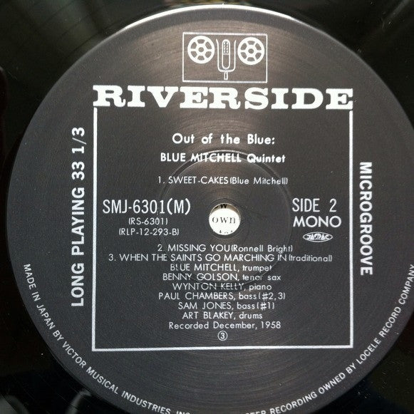 Blue Mitchell - Out Of The Blue (Vinyl, LP, Album, Reissue, Mono) Near Mint (NM or M-) / Very Good Plus (VG+)