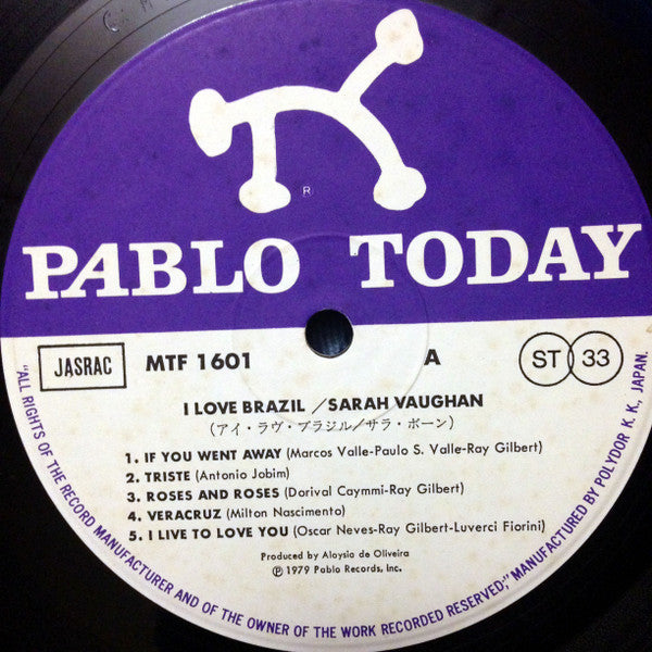 Sarah Vaughan - I Love Brazil! (Vinyl, LP, Album)