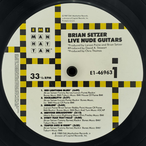 Brian Setzer - Live Nude Guitars (Vinyl, LP, Album, Stereo) Very Good (VG) / Very Good (VG)