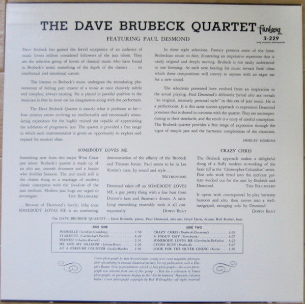 The Dave Brubeck Quartet - Brubeck Desmond (Vinyl, LP, Compilation, Reissue) Near Mint (NM or M-) / Near Mint (NM or M-)