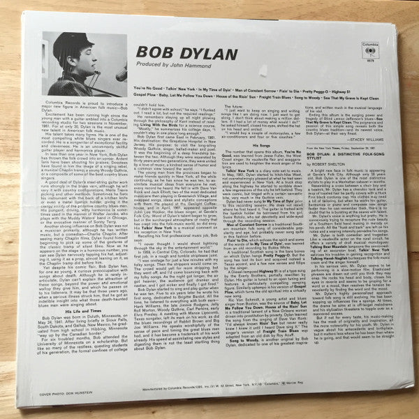 Bob Dylan - Bob Dylan (Vinyl, LP, Album, Reissue) Good Plus (G+) / Very Good Plus (VG+)