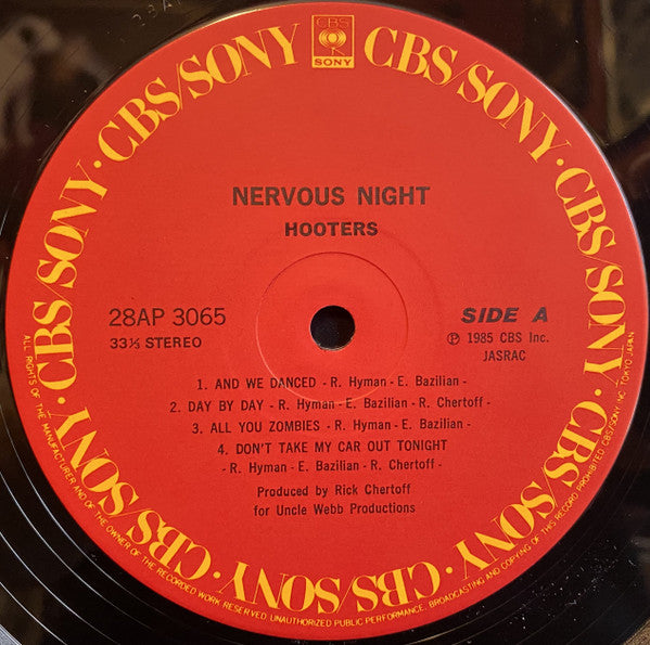 The Hooters - Nervous Night (Vinyl, LP, Album) Very Good Plus (VG+) / Very Good (VG)
