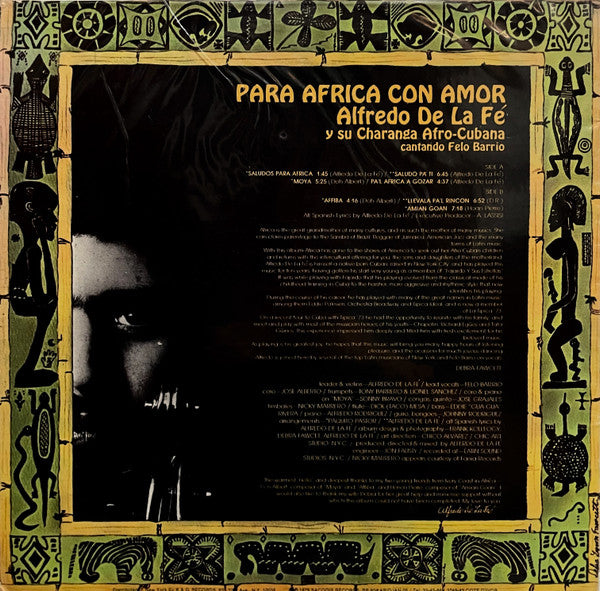 Alfredo De La Fé - Para Africa Con Amor (Vinyl, LP, Album) Very Good (VG) / Good Plus (G+)