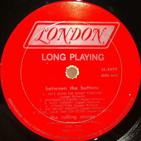 The Rolling Stones - Between The Buttons (Vinyl, LP, Album, Mono) Good Plus (G+) / Good Plus (G+)