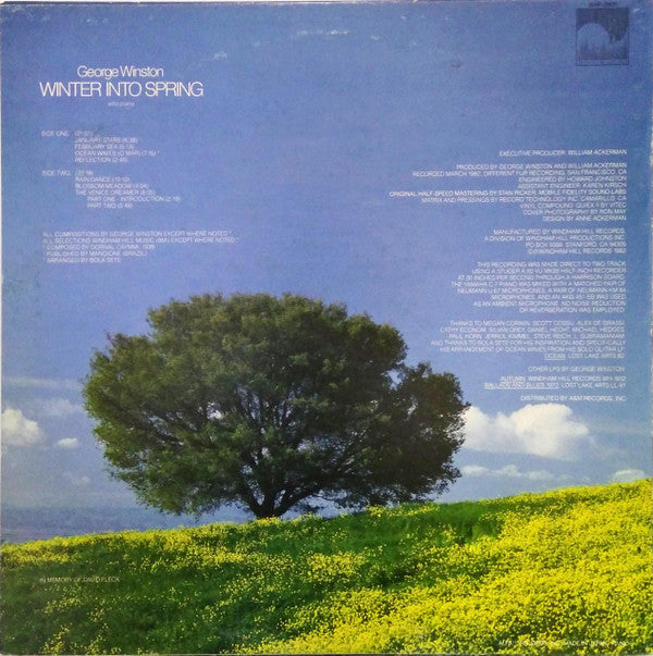 George Winston - Winter Into Spring (Vinyl, LP, Album) Very Good Plus (VG+) / Very Good Plus (VG+)