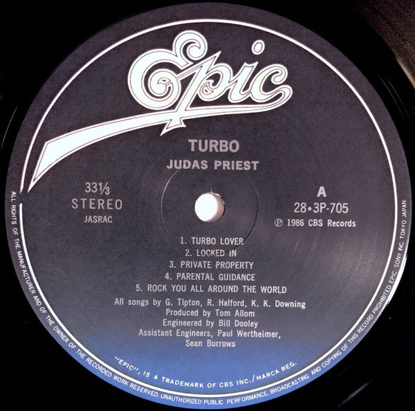 Judas Priest - Turbo (Vinyl, LP, Album) Near Mint (NM or M-) / Very Good Plus (VG+)