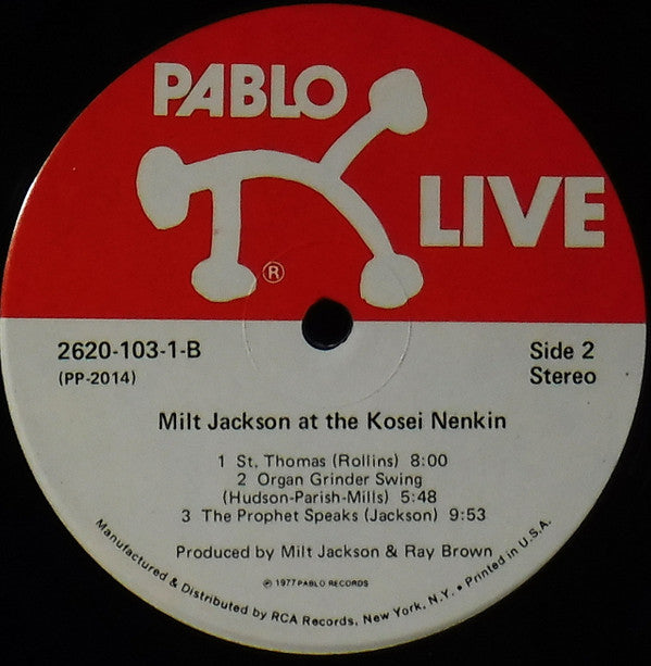 Milt Jackson - Milt Jackson At The Kosei Nenkin (2xVinyl, LP, Stereo) Good Plus (G+) / Very Good Plus (VG+)