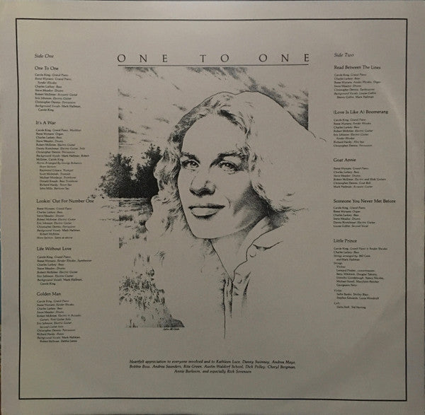 Carole King - One To One (Vinyl, LP, Album, Stereo) Good Plus (G+) / Good Plus (G+)
