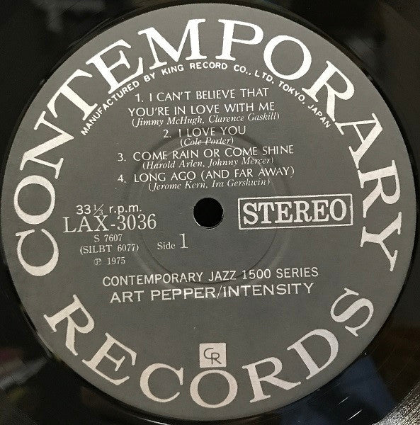 Art Pepper - Intensity (Vinyl, LP, Album, Limited Edition, Reissue,...