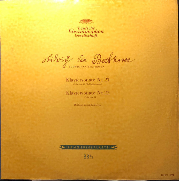 Ludwig van Beethoven - Klaviersonate Nr. 21 C-Dur Op. 53 (Waldstein- Sonate) / Klaviersonate Nr. 22 F-Dur Op. 54 (Vinyl, LP, Mono) Good Plus (G+) / Very Good (VG)