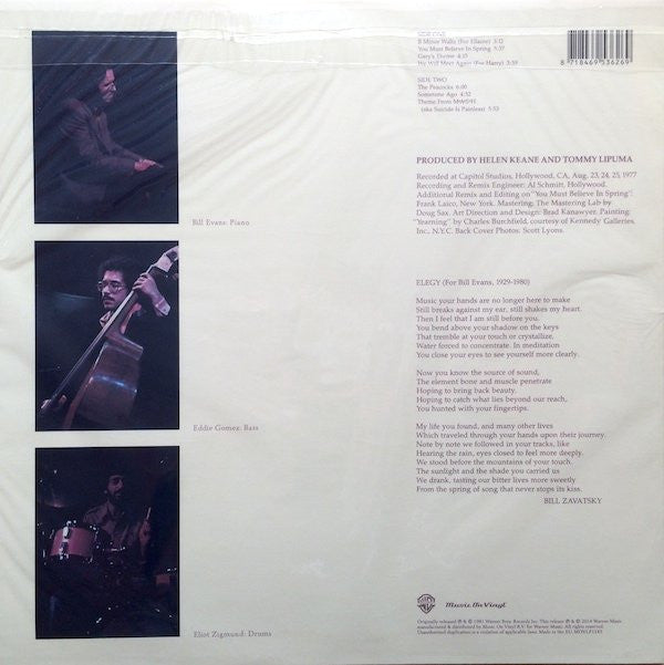 Bill Evans - You Must Believe In Spring (Vinyl, LP, Album, Reissue) Very Good Plus (VG+) / Near Mint (NM or M-)