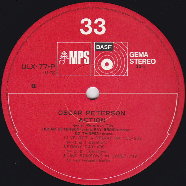 The Oscar Peterson Trio - Action (Vinyl, LP, Album, Reissue) Very Good Plus (VG+) / Very Good Plus (VG+)