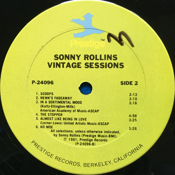 Sonny Rollins - Vintage Sessions (2xVinyl, LP, Compilation) Very Good (VG) / Very Good (VG)