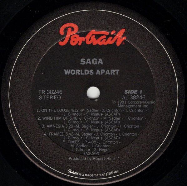 Saga (3) - Worlds Apart (Vinyl, LP, Album, Reissue, Stereo) Very Good (VG) / Very Good (VG)