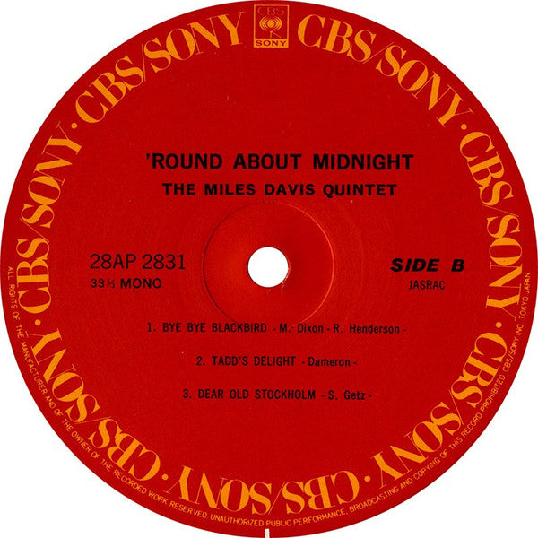 Miles Davis - 'Round About Midnight (Vinyl, LP, Album, Reissue, Mono) Very Good Plus (VG+) / Very Good Plus (VG+)