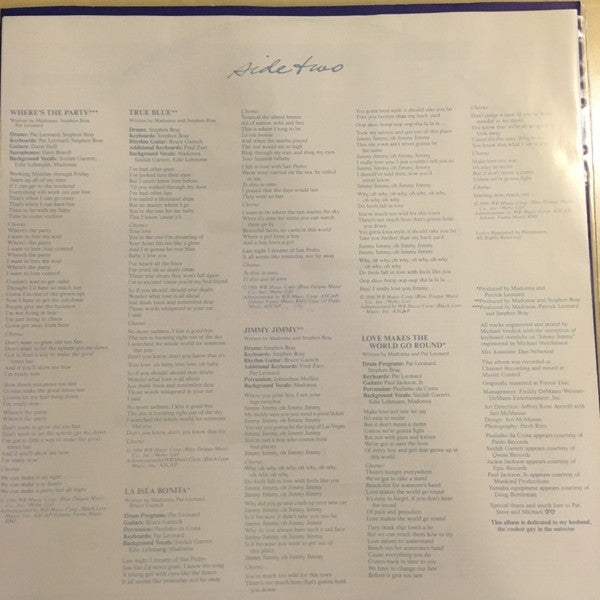 Madonna - True Blue (Vinyl, LP, Album, Limited Edition, Picture Disc, Reissue) Very Good Plus (VG+) / Very Good Plus (VG+)