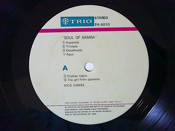 Nico Gomez - Soul Of Samba (Vinyl, LP, Album, Stereo) Very Good Plus (VG+) / Very Good (VG)