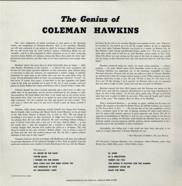 Coleman Hawkins - The Genius Of Coleman Hawkins (Vinyl, LP, Album, ...