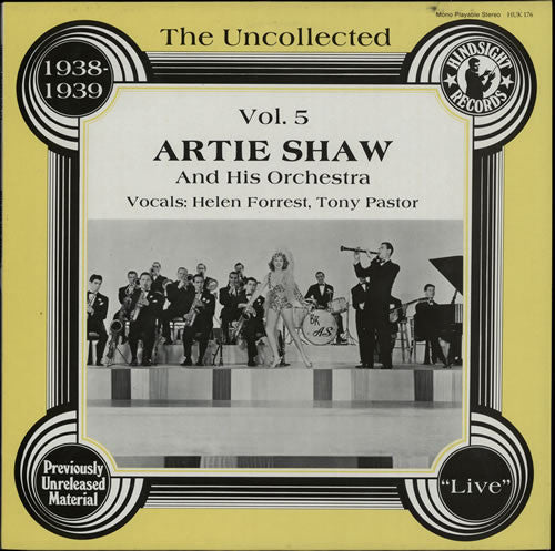 Artie Shaw And His Orchestra - The Uncollected Artie Shaw, Vol. 5, 1938-1939 (Vinyl, LP, Album, Mono) Very Good Plus (VG+) / Very Good Plus (VG+)