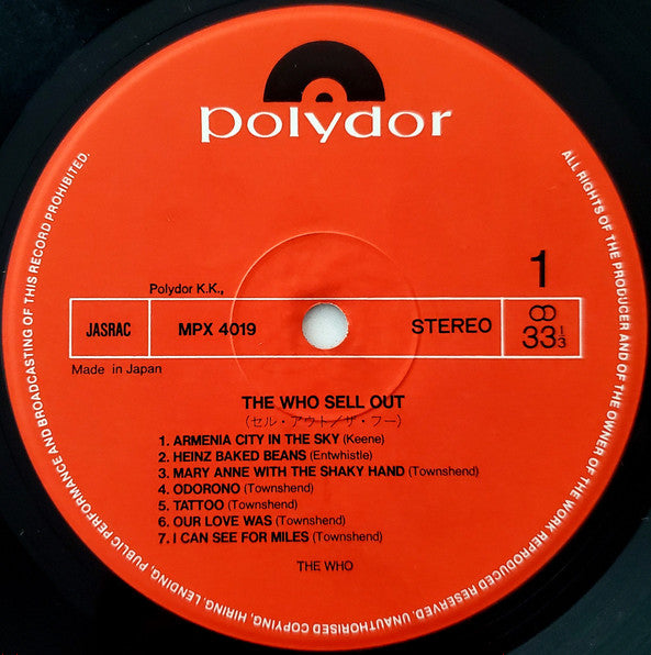 The Who - The Who Sell Out (Vinyl, LP, Album, Reissue, Stereo) Very Good Plus (VG+) / Very Good (VG)