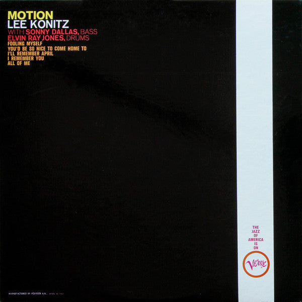 Lee Konitz - Motion (Vinyl, LP, Album, Reissue, Stereo)