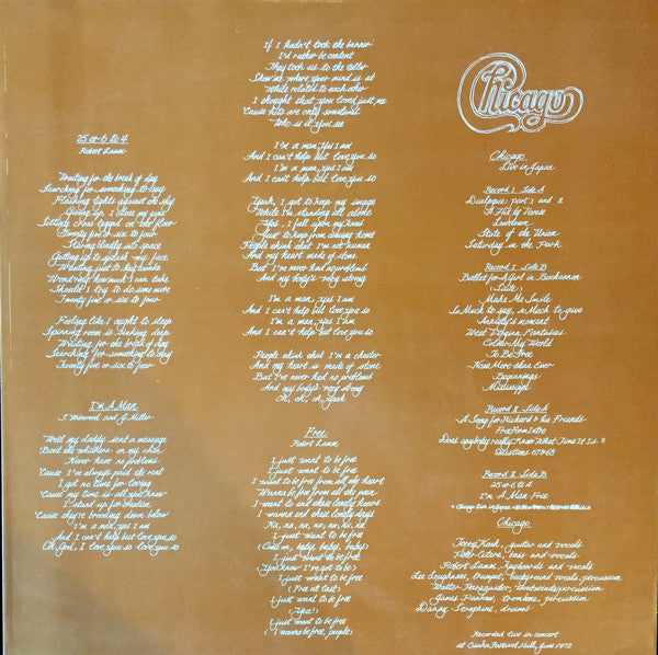 Chicago (2) - Chicago Live In Japan (2xVinyl, LP, Album, Reissue) Near Mint (NM or M-) / Very Good Plus (VG+)